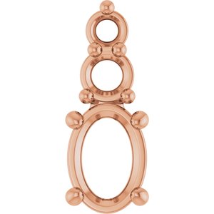 14K Rose Gold 5x3.5 mm Oval Pendant Mounting – image 2