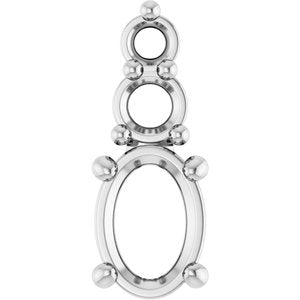 Sterling Silver 5x3.5 mm Oval Pendant Mounting – image 2