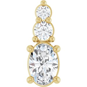 10K Yellow Gold 5x3.5 mm Oval Pendant Mounting