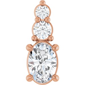18K Rose Gold 5x3.5 mm Oval Pendant Mounting