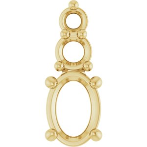 10K Yellow Gold 5x3.5 mm Oval Pendant Mounting – image 2