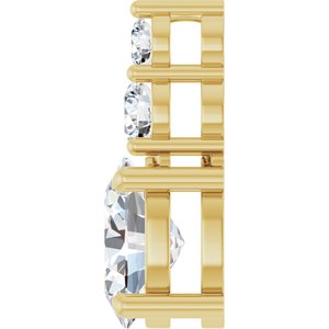 14K Yellow Gold 8.5x6.5 mm Oval 1/4 CTW Lab-Grown Diamond Semi-Set Pendant – image 5