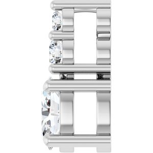 14K White Gold 5x3.5 mm Oval Pendant Mounting – image 5