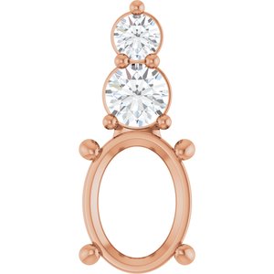 14K Rose Gold 8.5x6.5 mm Oval 1/3 CTW Natural Diamond Semi-Set Pendant – image 2