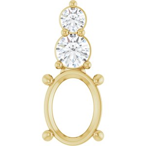 14K Yellow Gold 8.5x6.5 mm Oval 1/4 CTW Lab-Grown Diamond Semi-Set Pendant – image 2