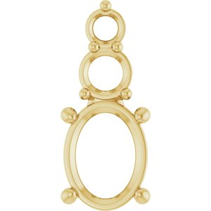 10K Yellow Gold 8.5x6.5 mm Oval Pendant Mounting – image 2