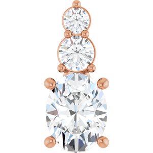 18K Rose Gold 8.5x6.5 mm Oval Pendant Mounting