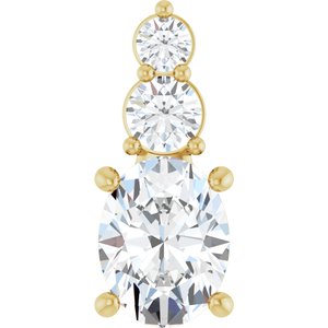 18K Yellow Gold 8.5x6.5 mm Oval Pendant Mounting