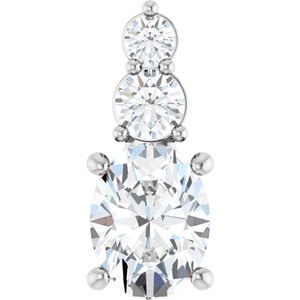 14K White Gold 8.5x6.5 mm Oval 1/3 CTW Natural Diamond Semi-Set Pendant