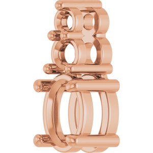 10K Rose Gold 5x3.5 mm Oval Pendant Mounting – image 4