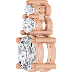 18K Rose Gold 5x3.5 mm Oval Pendant Mounting – image 3