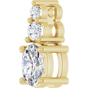 18K Yellow Gold 5x3.5 mm Oval Pendant Mounting – image 3