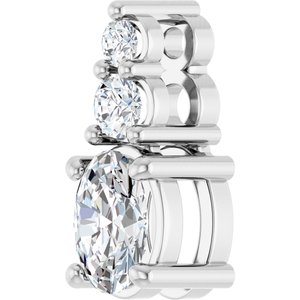 14K White Gold 5x3.5 mm Oval Pendant Mounting – image 3