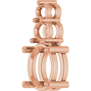 10K Rose Gold 8.5x6.5 mm Oval Pendant Mounting – image 4
