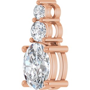 14K Rose Gold 8.5x6.5 mm Oval 1/3 CTW Natural Diamond Semi-Set Pendant – image 3