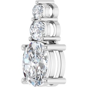 14K White Gold 8.5x6.5 mm Oval 1/4 CTW Lab-Grown Diamond Semi-Set Pendant – image 3