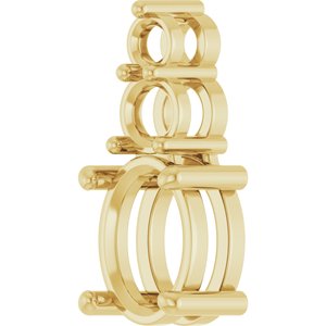 14K Yellow Gold 8.5x6.5 mm Oval Pendant Mounting – image 4