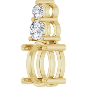 14K Yellow Gold 8.5x6.5 mm Oval 1/4 CTW Lab-Grown Diamond Semi-Set Pendant – image 4