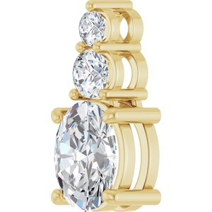 14K Yellow Gold 8.5x6.5 mm Oval 1/4 CTW Lab-Grown Diamond Semi-Set Pendant – image 3
