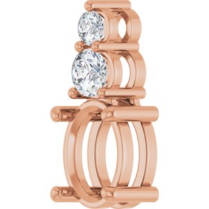 14K Rose Gold 8.5x6.5 mm Oval 1/4 CTW Lab-Grown Diamond Semi-Set Pendant – image 4
