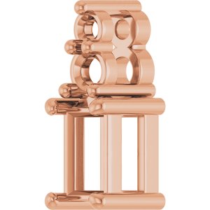 10K Rose Gold 4x2.5 mm Straight Baguette Pendant Mounting – image 4