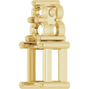 18K Yellow Gold 4x2.5 mm Straight Baguette Pendant Mounting – image 4
