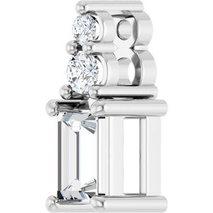 Continuum Sterling Silver 4x2.5 mm Straight Baguette Pendant Mounting – image 3