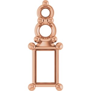 10K Rose Gold 4x2.5 mm Straight Baguette Pendant Mounting – image 2