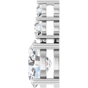 14K White Gold 10x8 mm Oval Pendant Mounting – image 5
