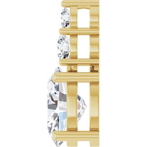 14K Yellow Gold 10x8 mm Oval 1/3 CTW Natural Diamond Semi-Set Pendant – image 5