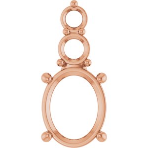 10K Rose Gold 10x8 mm Oval Pendant Mounting – image 2