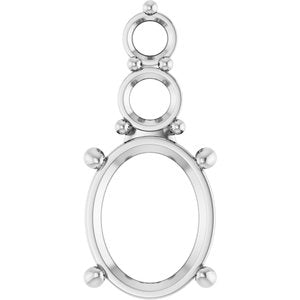 18K White Gold 10x8 mm Oval Pendant Mounting – image 2