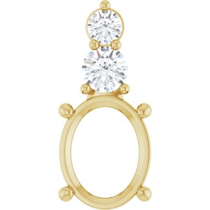 14K Yellow Gold 10x8 mm Oval 1/3 CTW Lab-Grown Diamond Semi-Set Pendant – image 2