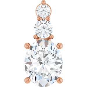 14K Rose Gold 10x8 mm Oval 1/3 CTW Lab-Grown Diamond Semi-Set Pendant