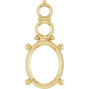 14K Yellow Gold 10x8 mm Oval Pendant Mounting – image 2