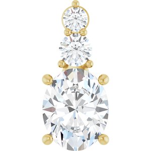 10K Yellow Gold 10x8 mm Oval Pendant Mounting