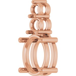 10K Rose Gold 10x8 mm Oval Pendant Mounting – image 4