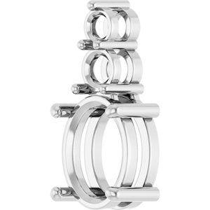 18K White Gold 10x8 mm Oval Pendant Mounting – image 4