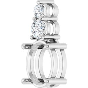 Platinum 10x8 mm Oval 1/3 CTW Natural Diamond Semi-Set Pendant – image 4
