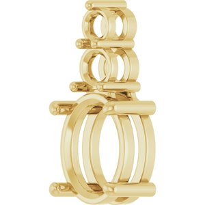 10K Yellow Gold 10x8 mm Oval Pendant Mounting – image 4