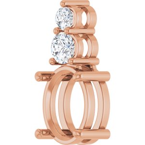 14K Rose Gold 10x8 mm Oval 1/3 CTW Lab-Grown Diamond Semi-Set Pendant – image 4