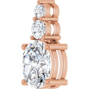 14K Rose Gold 10x8 mm Oval 1/3 CTW Lab-Grown Diamond Semi-Set Pendant – image 3