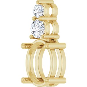 14K Yellow Gold 10x8 mm Oval 1/3 CTW Lab-Grown Diamond Semi-Set Pendant – image 4