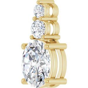 14K Yellow Gold 10x8 mm Oval Pendant Mounting – image 3