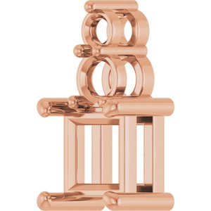 10K Rose Gold 5.5x5.5 mm Square Pendant Mounting – image 4