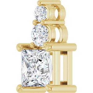 10K Yellow Gold 5.5x5.5 mm Square Pendant Mounting – image 3