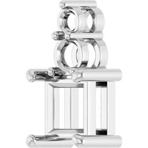 18K White Gold 5.5x5.5 mm Square Pendant Mounting – image 4
