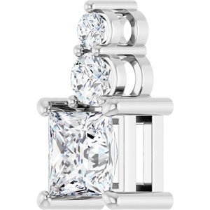Platinum 5.5x5.5 mm Square Pendant Mounting – image 3