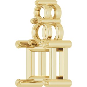 14K Yellow Gold 5.5x5.5 mm Square Pendant Mounting – image 4