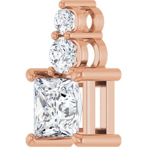 14K Rose Gold 5.5x5.5 mm Square Pendant Mounting – image 3